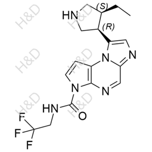 烏帕替尼雜質(zhì)22,8-((3R,4S)-4-ethylpyrrolidin-3-yl)-N-(2,2,2-trifluoroethyl)-3H-imidazo[1,2-a]pyrrolo[2,3-e]pyrazine-3-carboxamide