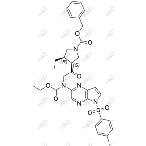 乌帕替尼杂质24,(3S,4R)-benzyl 3-(2-((ethoxycarbonyl)(5-tosyl-5H-pyrrolo[2,3-b]pyrazin-2-yl)amino)acetyl)-4-ethylpyrrolidine-1-carboxylate