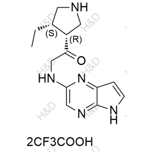 烏帕替尼雜質57 (雙三氟乙酸鹽),2-((5H-pyrrolo[2,3-b]pyrazin-2-yl)amino)-1-((3R,4S)-4-ethylpyrrolidin-3-yl)ethanone bis(2,2,2-trifluoroacetate)