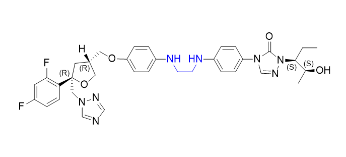 泊沙康唑雜質(zhì)20,4-(4-((2-((4-(((3R,5R)-5-((1H-1,2,4-triazol-1-yl)methyl)-5-(2,4- difluorophenyl)tetrahydrofuran-3-yl)methoxy)phenyl)amino)ethyl) amino)phenyl)-2-((2S,3S)-2-hydroxypentan-3-yl)-2,4-dihydro-3H-1,2, 4-triazol-3-one dihydrochloride