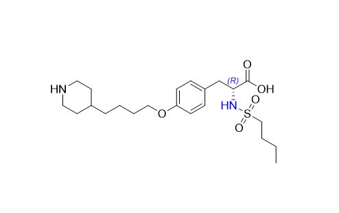 替羅非班雜質(zhì)01,(R)-2-(butylsulfonamido)-3-(4-(4-(piperidin-4-yl)butoxy)phenyl) propanoic acid