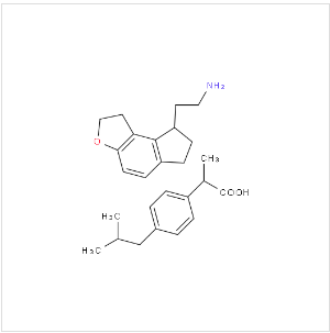 雷美替胺雜質(zhì)C,2-(1,6,7,8-tetrahydro-2H-indeno[5,4-b]furan-8-yl)ethan-1-amine(S)-2-(4-isobutylphenyl)propanoate