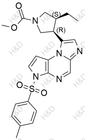 烏帕替尼雜質(zhì)112,(3S,4R)-methyl 3-ethyl-4-(3-tosyl-3H-imidazo[1,2-a]pyrrolo[2,3-e]pyrazin-8-yl)pyrrolidine-1-carboxylate