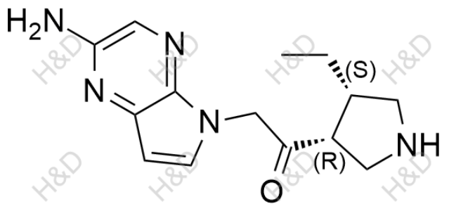 烏帕替尼雜質(zhì)130,2-(2-amino-5H-pyrrolo[2,3-b]pyrazin-5-yl)-1-((3R,4S)-4-ethylpyrrolidin-3-yl)ethanone