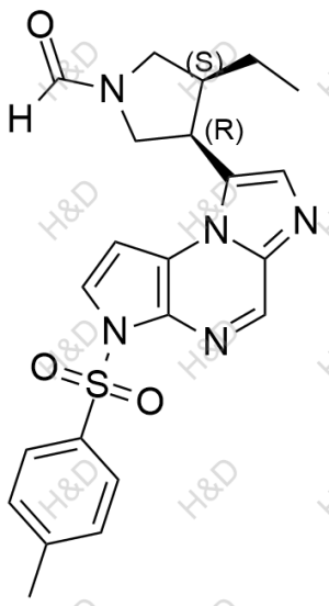 烏帕替尼雜質(zhì)135,(3S,4R)-3-ethyl-4-(3-tosyl-3H-imidazo[1,2-a]pyrrolo[2,3-e]pyrazin-8-yl)pyrrolidine-1-carbaldehyde