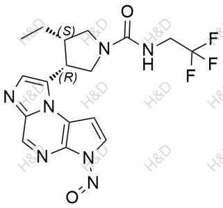 烏帕替尼雜質(zhì)141,(3S,4R)-3-ethyl-4-(3-nitroso-3H-imidazo[1,2-a]pyrrolo[2,3-e]pyrazin-8-yl)-N-(2,2,2-trifluoroethyl)pyrrolidine-1-carboxamide