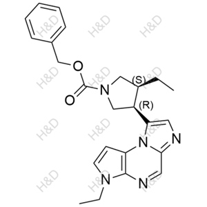 烏帕替尼雜質(zhì)91,(3S,4R)-benzyl 3-ethyl-4-(3-ethyl-3H-imidazo[1,2-a]pyrrolo[2,3-e]pyrazin-8-yl)pyrrolidine-1-carboxylate