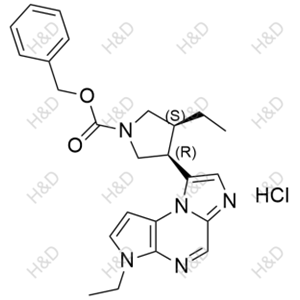 烏帕替尼雜質(zhì)91(鹽酸鹽),(3S,4R)-benzyl 3-ethyl-4-(3-ethyl-3H-imidazo[1,2-a]pyrrolo[2,3-e]pyrazin-8-yl)pyrrolidine-1-carboxylate hydrochloride