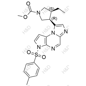 烏帕替尼雜質(zhì)112,(3S,4R)-methyl 3-ethyl-4-(3-tosyl-3H-imidazo[1,2-a]pyrrolo[2,3-e]pyrazin-8-yl)pyrrolidine-1-carboxylate