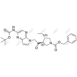 烏帕替尼雜質(zhì)127,(3S,4S)-benzyl 3-(2-(2-((tert-butoxycarbonyl)amino)-5H-pyrrolo[2,3-b]pyrazin-5-yl)acetyl)-4-ethylpyrrolidine-1-carboxylate