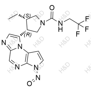 烏帕替尼雜質(zhì)141,(3S,4R)-3-ethyl-4-(3-nitroso-3H-imidazo[1,2-a]pyrrolo[2,3-e]pyrazin-8-yl)-N-(2,2,2-trifluoroethyl)pyrrolidine-1-carboxamide