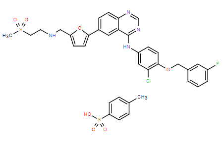 N-[3-氯-4-[(3-氟苯基)甲氧基]苯基]-6-[5-[(2-甲磺酰乙基氨基)甲基]-2-呋喃基]喹唑啉-4-胺二對甲苯磺酸鹽,N-(3-Chloro-4-((3-fluorobenzyl)oxy)phenyl)-6-(5-(((2-(methylsulfonyl)ethyl)amino)methyl)furan-2-yl)quinazolin-4-amine bis(4-methylbenzenesulfonate)