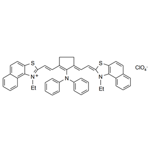 IR 143,2-{2-[2-(diphenylamino)-3-(2-{1-ethyl-1H,2H-napht ho[1,2-d][1,3]thiazol-2-ylidene}ethylidene)cyclope nt-1-en-1-yl]ethenyl}-1-ethylnaphtho[1,2-d][1,3]thi azol-1-ium perchlorate