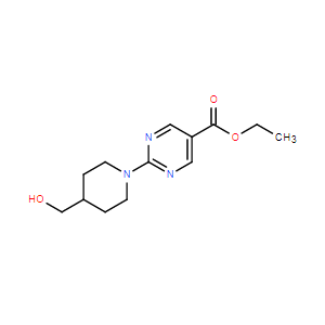 2-(4-羥甲基哌啶-1-基)嘧啶-5-甲酸乙酯,Ethyl 2-(4-(hydroxymethyl)piperidin-1-yl)pyrimidine-5-carboxylate