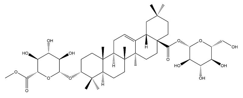 竹節(jié)參皂苷IVA-6'-甲酯,β-D-Glucopyranosiduronic acid, (3β)-28-(β-D-glucopyranosyloxy)-28-oxoolean-12-en-3-yl, methyl ester