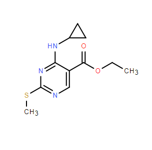 4-(環(huán)丙基氨基)-2-(甲硫基)嘧啶-5-甲酸乙酯,Ethyl 4-(cyclopropylamino)-2-(methylthio)pyrimidine-5-carboxylate