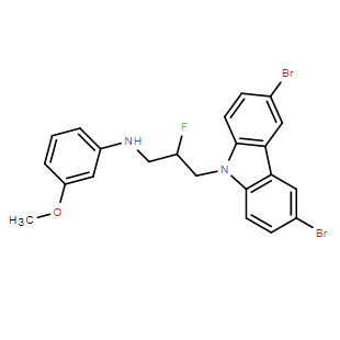 3,6-二溴-beta-氟-N-(3-甲氧基苯基)-9H-咔唑-9-丙胺,N-(3-(3,6-Dibromo-9H-carbazol-9-yl)-2-fluoropropyl)-3-methoxyaniline