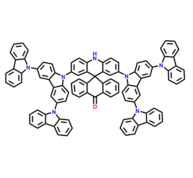 2,7-bis[6-(9H-carbazol-9-yl)-9H-[3,9'-bicarbazol]-9-yl]-10H,10'H-spiro[acridine-9,9'-anthracen]-10'-one,2,7-bis[6-(9H-carbazol-9-yl)-9H-[3,9'-bicarbazol]-9-yl]-10H,10'H-spiro[acridine-9,9'-anthracen]-10'-one