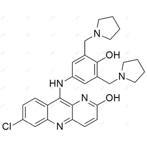 咯萘啶雜質(zhì)16,7-chloro-10-((4-hydroxy-3,5-bis(pyrrolidin-1-ylmethyl)phenyl)amino)benzo[b][1,5]naphthyridin-2-ol