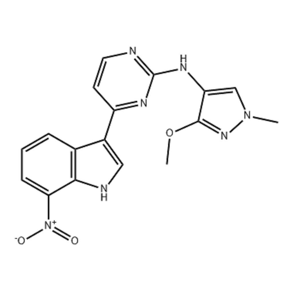 2-Pyrimidinamine, N-(3-methoxy-1-methyl-1H-pyrazol-4-yl)-4-(7-nitro-1H-indol-3-yl)-,2-Pyrimidinamine, N-(3-methoxy-1-methyl-1H-pyrazol-4-yl)-4-(7-nitro-1H-indol-3-yl)-