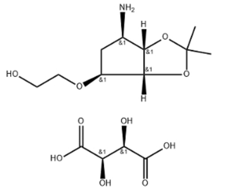 2-[[(3AR,4S,6R,6AS)-6-氨基四氫-2,2-二甲基-4H-環(huán)戊并-1,3-二惡茂-4-基]氧基]-乙醇 (2R,3R)-2,3-二羥基丁二酸鹽,2-((3aR,4S,6R,6aS)-6-amino-2,2-dimethyltetrahydro-3aH-cyclopenta[d][1,3]dioxol-4-yloxy)ethanol L-tataric acid