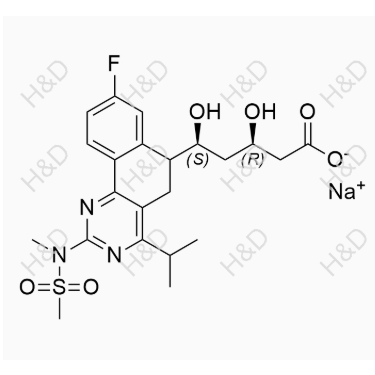 瑞舒伐他汀雜質(zhì)88,sodium (3R,5S)-5-(8-fluoro-4-isopropyl-2-(N -methylmethylsulfonamido)-5,6-dihydrobenzo[h]quinazolin-6-yl)-3,5-dihydroxypentanoate