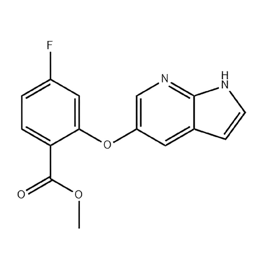 2-((1H-吡咯[2,3-B]吡啶-5-基)氧基)-4-氟苯甲酸甲酯,Methyl 4-Fluoro-2-{1H-pyrrolo[2,3-b]pyridin-5-yloxy}benzoate