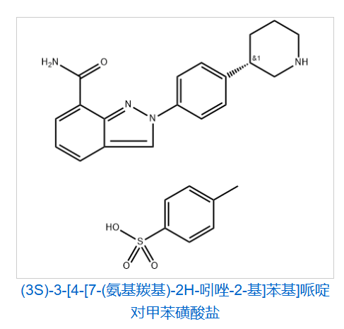 (3S)-3-[4-[7-(氨基羰基)-2H-吲唑-2-基]苯基]哌啶對甲苯磺酸鹽,MK-4827 (tosylate)