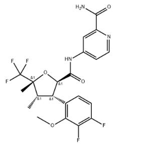 4-[[[(2R,3S,4S,5R)-3-(3,4-二氟-2-甲氧基苯基)四氫-4,5-二甲基-5-(三氟甲基)-2-呋喃基]羰基]氨基]-2-吡啶甲酰胺,2-Pyridinecarboxamide, 4-[[[(2R,3S,4S,5R)-3-(3,4-difluoro-2-methoxyphenyl)tetrahydro-4,5-dimethyl-5-(trifluoromethyl)-2-furanyl]carbonyl]amino]-