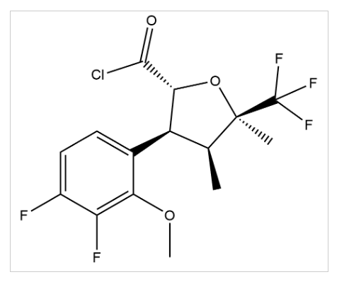 (2R,3S,4S,5R)-3-(3,4-Difluoro-2-methoxyphenyl)tetrahydro-4,5-dimethyl-5-(trifluoromethyl)-2-furancarbonyl chloride,(2R,3S,4S,5R)-3-(3,4-Difluoro-2-methoxyphenyl)tetrahydro-4,5-dimethyl-5-(trifluoromethyl)-2-furancarbonyl chloride