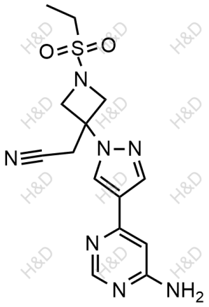 巴瑞替尼杂质41,2-(3-(4-(6-aminopyrimidin-4-yl)-1H-pyrazol-1-yl)-1-(ethylsulfonyl)azetidin-3-yl)acetonitrile