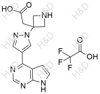 巴瑞替尼雜質(zhì)48(三氟乙酸鹽),2,2,2-trifluoroacetic acid compound with 2-(3-(4-(7H-pyrrolo[2,3-d]pyrimidin-4-yl)-1H-pyrazol-1-yl)azetidin-3-yl)acetic acid