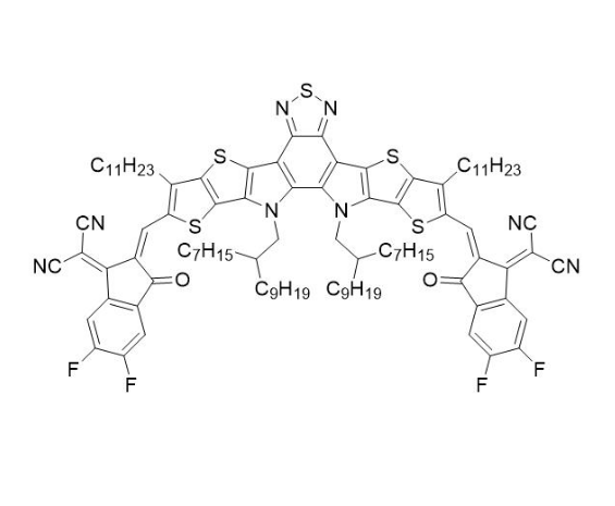 2,2'-((2Z,2'Z)-((12,13-雙(2-庚基十一烷基)-3,9-二十一烷基-12,13-二氫-[1,2,5]噻二唑[3,4-e]噻吩并[2'',3'':4',5']噻吩并[2',3':4,5]吡咯并[3,2-g]噻吩并[2',3':4,5]噻吩并[3,2-b]吲哚-2,10-二基)雙(甲酰亞砜))雙(5,