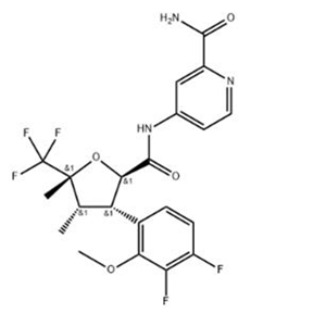 4-[[[(2R,3S,4S,5R)-3-(3,4-二氟-2-甲氧基苯基)四氫-4,5-二甲基-5-(三氟甲基)-2-呋喃基]羰基]氨基]-2-吡啶甲酰胺,2-Pyridinecarboxamide, 4-[[[(2R,3S,4S,5R)-3-(3,4-difluoro-2-methoxyphenyl)tetrahydro-4,5-dimethyl-5-(trifluoromethyl)-2-furanyl]carbonyl]amino]-