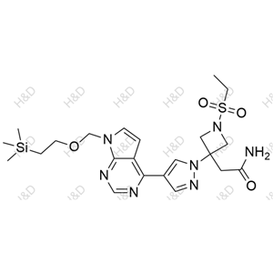 2-(1-(ethylsulfonyl)-3-(4-(7-((2-(trimethylsilyl)ethoxy)methyl)-7H-pyrrolo[2,3-d]pyrimidin-4-yl)-1H-pyrazol-1-yl)azetidin-3-yl)acetamide	巴瑞替尼杂质17