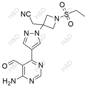 2-(3-(4-(6-amino-5-formylpyrimidin-4-yl)-1H-pyrazol-1-yl)-1-(ethylsulfonyl)azetidin-3-yl)acetonitrile	巴瑞替尼杂质42