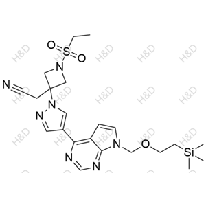 4-(1-(1-(ethylsulfonyl)-3-(prop-2-yn-1-yl)azetidin-3-yl)-1H-pyrazol-4-yl)-7-((2-(trimethylsilyl)ethoxy)methyl)-7H-pyrrolo[2,3-d]pyrimidine	巴瑞替尼杂质43