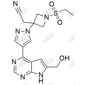 巴瑞替尼雜質(zhì)47,2-(1-(ethylsulfonyl)-3-(4-(6-(hydroxymethyl)-7H-pyrrolo[2,3-d]pyrimidin-4-yl)-1H-pyrazol-1-yl)azetidin-3-yl)acetonitrile