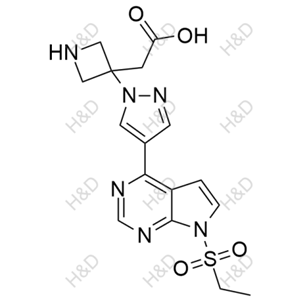 巴瑞替尼雜質(zhì)65,2-(3-(4-(7-(ethylsulfonyl)-7H-pyrrolo[2,3-d]pyrimidin-4-yl)-1H-pyrazol-1-yl)azetidin-3-yl)acetic acid