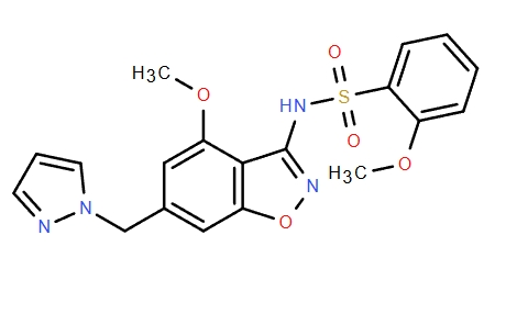 N-(6-((1H-吡唑-1-基)甲基)-4-甲氧基苯并[D]異惡唑-3-基)-2-甲氧基苯磺酰胺,Benzenesulfonamide, 2-methoxy-N-[4-methoxy-6-(1H-pyrazol-1-ylmethyl)-1,2-benzisoxazol-3-yl]-