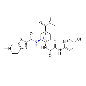 依度沙班雜質(zhì)SSS,N1-(5-chloropyridin-2-yl)-N2-((1S,2S,4S)-4-(dimethylcarbamoyl)-2-(5-methyl-4,5,6,7-tetrahydrothiazolo[5,4-c]pyridine-2-carboxamido)cyclohexyl)oxalamide 4-methylbenzenesulfonate