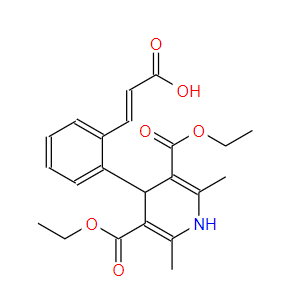 3,5-Pyridinedicarboxylic acid, 4-[2-(2-carboxyethenyl)phenyl]-1,4-dihydro-2,6-dimethyl-, 3,5-diethyl ester, (E)- (9CI),3,5-Pyridinedicarboxylic acid, 4-[2-(2-carboxyethenyl)phenyl]-1,4-dihydro-2,6-dimethyl-, 3,5-diethyl ester, (E)- (9CI)