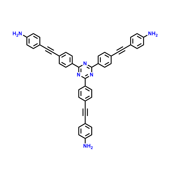 4,4',4''-(((1,3,5-三嗪-2,4,6-三基)三(苯-4,1-二基))三(乙炔-2,1-二基))三苯胺,4,4',4''-(((1,3,5-Triazine-2,4,6-triyl)tris(benzene-4,1-diyl))tris(ethyne-2,1-diyl))trianiline