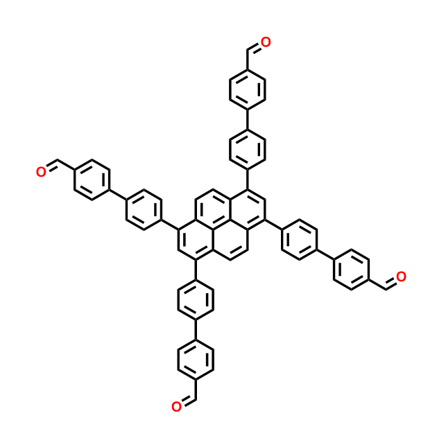 4',4''',4''''',4'''''''-(芘-1,3,6,8-四基)四(([1,1'-聯(lián)苯]-4-甲醛)),4',4''',4''''',4'''''''-(Pyrene-1,3,6,8-tetrayl)tetrakis(([1,1'-biphenyl]-4-carbaldehyde))