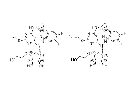 替格瑞洛雜質(zhì) N,(1R,2R,3S,5R)-3-(7-(((1R,2R)-2-(3,4-difluorophenyl)cyclopropyl) amino)-5-(propylthio)-3H-[1,2,3]triazolo[4,5-d]pyrimidin-3-yl)-5- (2-hydroxyethoxy)cyclopentane-1,2-diol compound with (1R,2R,3S,5R)-3-(7-(((1S,2S)-2-(3,4-difluorophenyl)cyclopropyl) amino)-5-(propylthio)-3H-[1,2,3]triazolo[4,5-d]pyrimidin-3-yl)-5- (2-hydroxyethoxy)cyclopentane-1,2-diol (1:1)