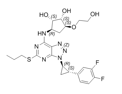 替格瑞洛雜質(zhì)E,(1S,2S,3R,5S)-3-((3-((1R,2S)-2-(3,4-difluorophenyl)cyclopropyl)-5-(propylthio)-3H-[1,2,3]triazolo[4,5-d]pyrimidin-7-yl)amino)-5-(2-hydroxyethoxy)cyclopentane-1,2-diol