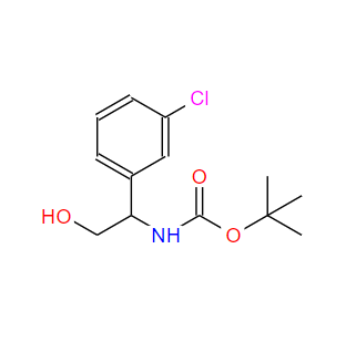 N-叔丁氧羰基-1-(3-氯苯基)-乙醇胺,Carbamic acid,N-[1-(3-chlorophenyl)-2-hydroxyethyl]-,1,1-dimethylethyl ester