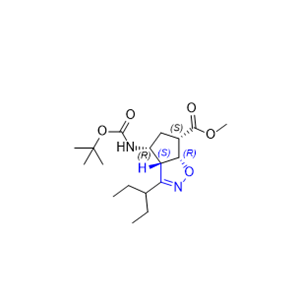 帕拉米韋雜質(zhì)08,methyl (3aS,4R,6S,6aR)-4-((tert-butoxycarbonyl)amino)-3-(pentan-3-yl) -3a,5,6,6a-tetrahydro-4H-cyclopenta[d]isoxazole-6-carboxylate