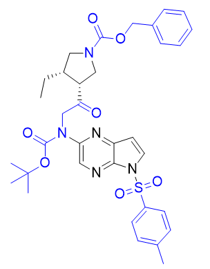 烏帕替尼雜質(zhì)01,benzyl (3R,4S)-3-(N-(tert-butoxycarbonyl)-N-(5-tosyl-5H-pyrrolo[2,3-b]pyrazin-2-yl)glycyl)-4-ethylpyrrolidine-1-carboxylate