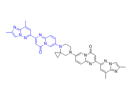 利司撲蘭雜質(zhì)07,7,7'-(4,7-diazaspiro[2.5]octane-4,7-diyl)bis(2-(2,8-dimethylimidazo[1,2-b]pyridazin-6-yl)-4H-pyrido[1,2-a]pyrimidin-4-one)